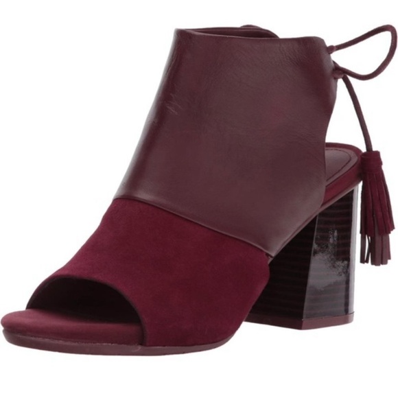 KENNETH COLE Burgundy Peep Toe Boots - Picture 1 of 15